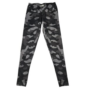 Mini Beast V Front Gray Camo Workout Leggings